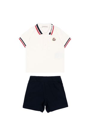 Set with tricolor hem in cotton piquet MONCLER KIDS | L19518M000158496FF07
